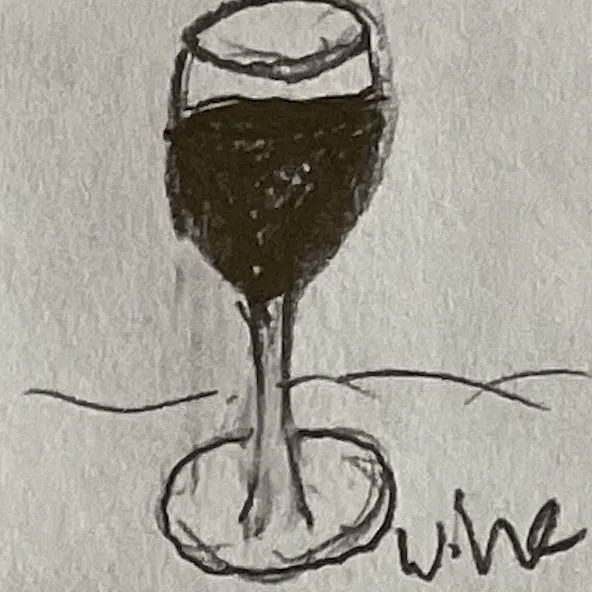 a glass of wine.